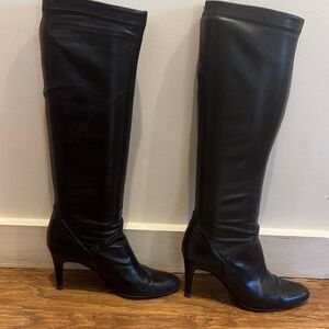 Cole Haan Black Leather Stiletto Boots